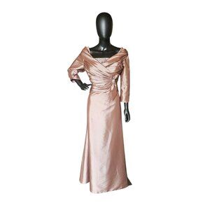 NWOT Praline Iridescent Taffeta Portrait Collar Formal Gown - Bonny
